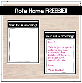 Preview of Note Home FREEBIE