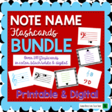 Note Name Flashcards- Treble Clef and Bass Clef  (Digital 
