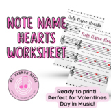 Note Name Hearts Worksheet - Ready to Print Note Recogniti