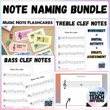 Preview of Note Naming Bundle Music Theory Resources