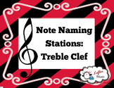 Note Naming Stations: Treble Clef (Great for Sub!)
