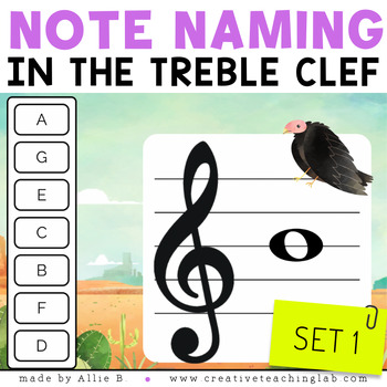 Preview of Note Naming Treble Clef Line Notes Music Game