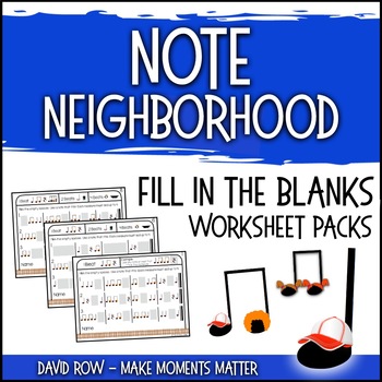 Preview of Note Neighborhood – Fill in the Blank Composition Worksheet Pack