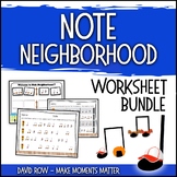 Note Neighborhood – Worksheet and Activity BUNDLE