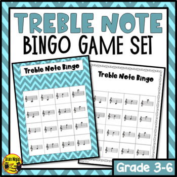 Preview of Treble Clef Note Reading Bingo Game | Elementary Music Bingo