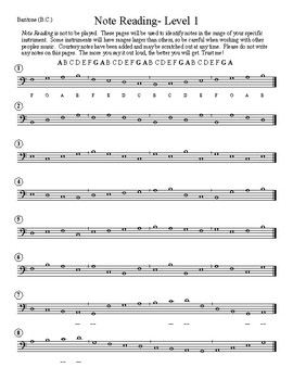 Preview of Note Reading for Musicians- Concert Band Instruments