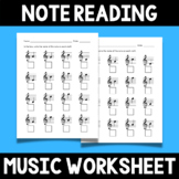 Note Reading Music Worksheet FREEBIE - Treble Clef Short A