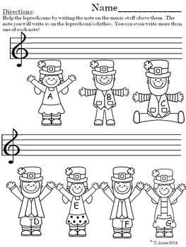 Music Worksheets:Note Reading Bundle Assessment Treble Clef Lines/Spaces