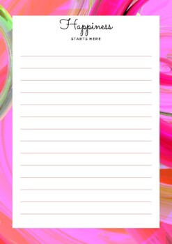 Preview of Note Sheet Stationery - Pink Abstract Art