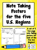 Note Taking Charts for the Five U.S. Regions