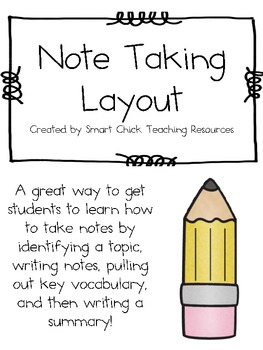 Preview of Note Taking Form ~ Useful For ANY Subject Area!