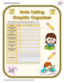 Preview of Note Taking Graphic Organizer