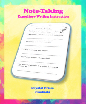 Note Taking Hochman Method Aligned Resource For Elementary School