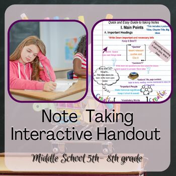 Preview of Note Taking  Interactive Notebooks Handout