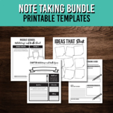 Note Taking Printable Templates Bundle | Multiple Strategi