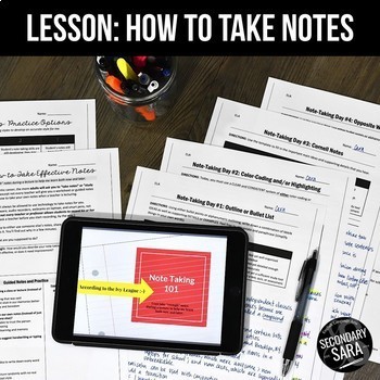 Preview of Note-Taking Skills Lessons & Templates: Teach with ANY Unit! (with GOOGLE)