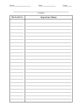 Note Taking Template