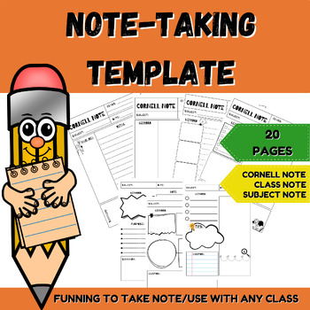 Preview of Note-Taking Template,Cornell Note,Funning to Take Note!