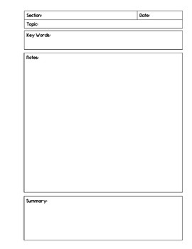 Preview of Note Taking Templates - ALEKS Mathematics