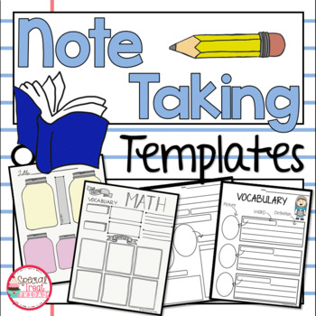Preview of Note Taking Templates Elementary