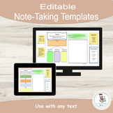 Note Taking Templates, Text Evidence Sentence Starters, Pr