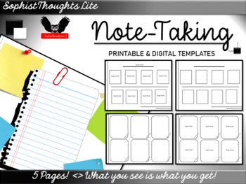 Preview of Note-Taking Templates for All Subjects