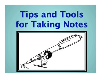 Preview of Note Taking Tools and Skills