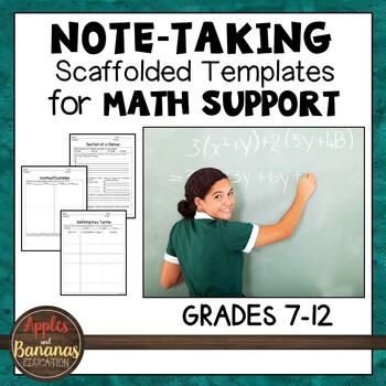 Preview of Math Note-Taking Templates (Before and During Class)