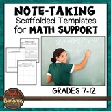 Math Note-Taking Templates (Before and During Class)
