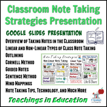 Preview of Note Taking in the Classroom: Editable Presentation