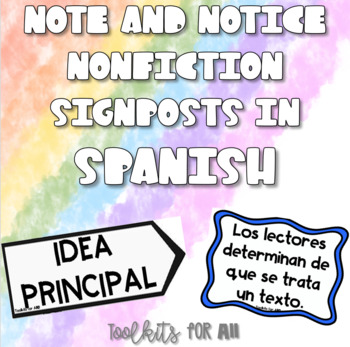 Preview of Note and Notice Nonfiction Signposts in Spanish