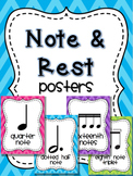Music Note and Rest Posters - Chevron Brights