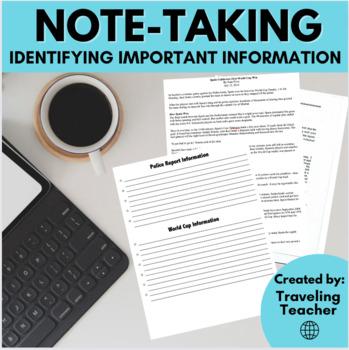 Preview of Note-taking & Distinguishing Important Information: ELA Test Prep Writing Skills