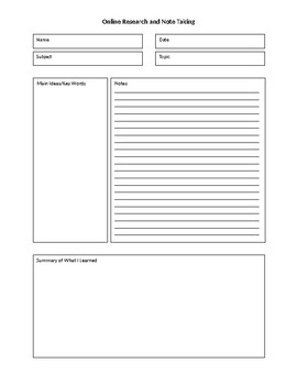 Preview of Note-taking Template