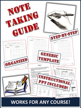 Preview of Note-taking Template & Instructional Guide -  Graphic Organizer, Lecture Notes