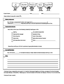 Preview of Note to Parents Template { EDITABLE }