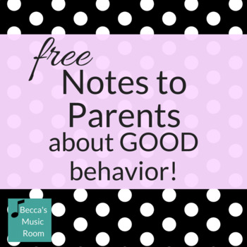 Preview of Note to Parents about Good Behavior in Music