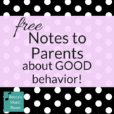 Note to Parents about Good Behavior in Music