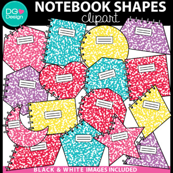 Preview of Notebook 2D Shapes Clipart | Math Clipart | School Supplies Clipart