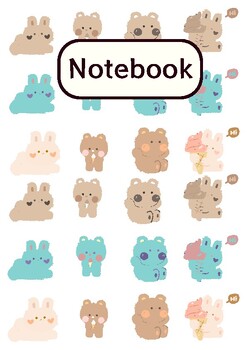 Preview of Notebook : Bear pattern is a medium size notebook and contains 150 sheets of pap