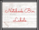 Notebook Bins Labels