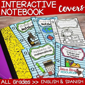Preview of Notebook Covers for Interactive Notebook or Journals (English & Spanish)