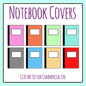 Notebook Covers or Journal Cover Book Templates Clip Art Set for Commercial  Use