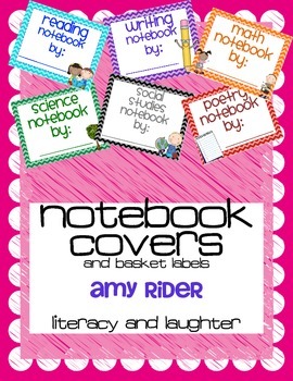 Preview of Notebook Covers {reading, writing, math, science, social studies, poetry}