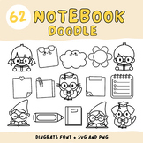 Notebook Doodle Font + Outline Clipart
