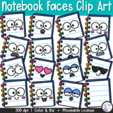 Notebook Faces Clipart | Back to School Emotions Emoji Clip Art