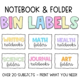 Notebook & Folder Bin Labels  |  Print What You Need Re-Si