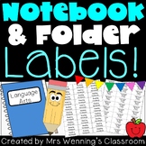Notebook and Folder Labels! (editable)