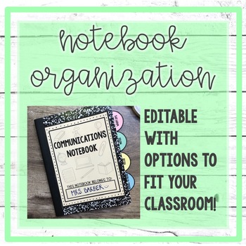 Preview of Notebook Organization Tabs & Cover *Editable*