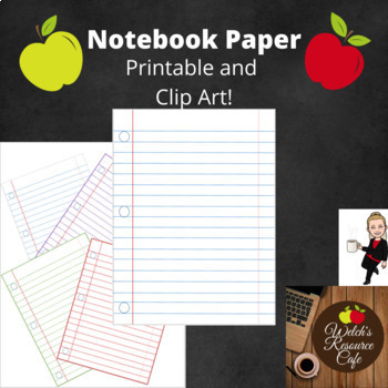 Preview of Notebook Paper Template and Clip Art